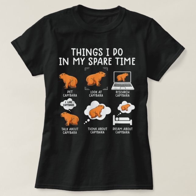 Capybaras Funny Capibara Rodent Sak I gör jag i mi T Shirt (Design framsida)