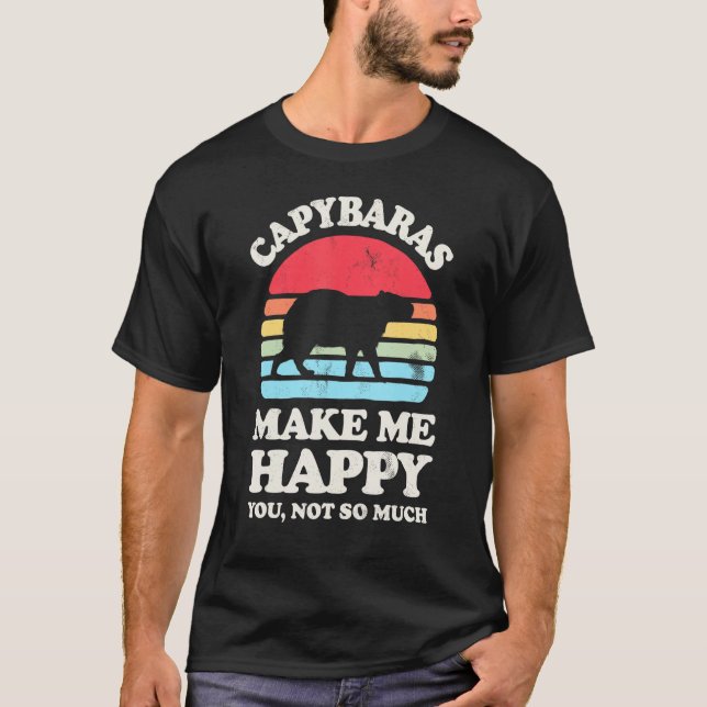 Capybaras gör att jag Lycklig inte så mycket Capyb T Shirt (Framsida)