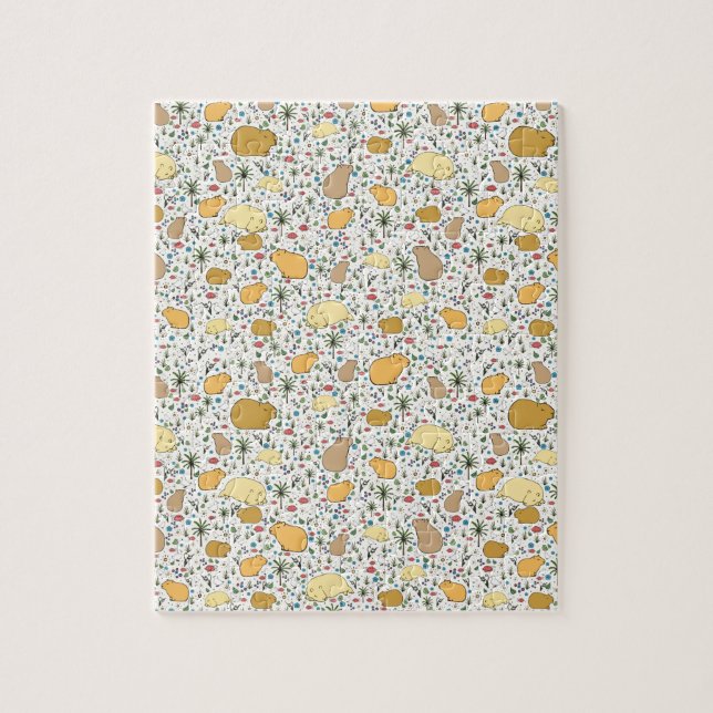 Capybaras i Gult Pussel (Vertikal)