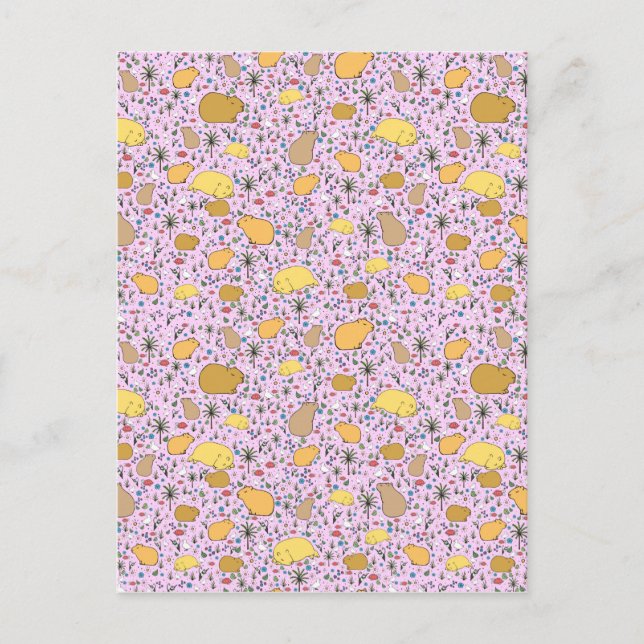 Capybaras i Rosa Vykort (Framsida)