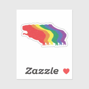 Capybaras LGBTQ Rainbow Vatten Gris Transgender Klistermärken