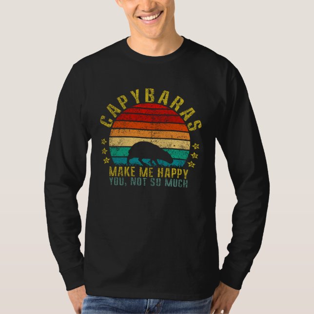 Capybaras Make Me Happy You Not So Much  Retro T Shirt (Framsida)