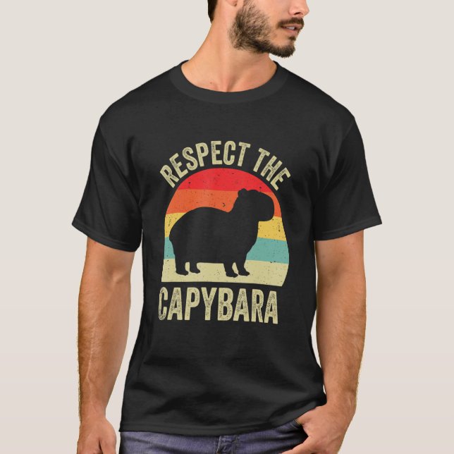 Capybaras Shirt respekterar Capybara Cavy Rodent L T (Framsida)
