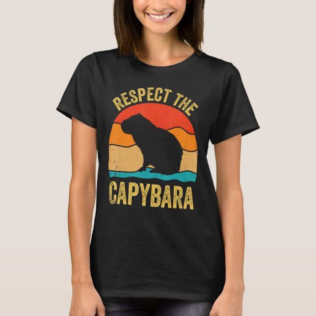 Capybaras Shirt respekterar Capybara Cavy Rodent L T (Framsida)