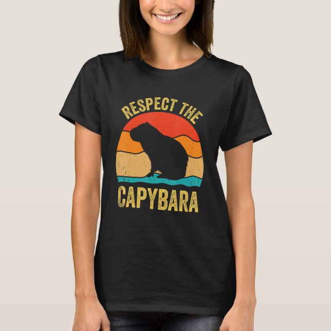 Capybaras Shirt respekterar Capybara Cavy Rodent L T Shirt (Framsida)