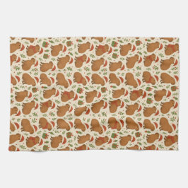 Capybaras vid jul kökshandduk