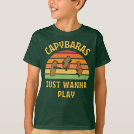capybaras vill bara spela slogan t shirt