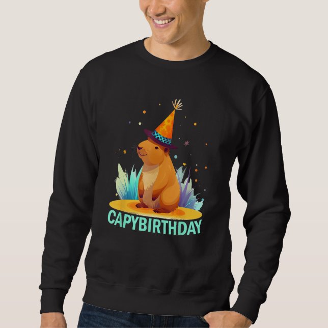 Capybirthday Birthday Capybara 1 Lång Ärmad Tröja (Framsida)