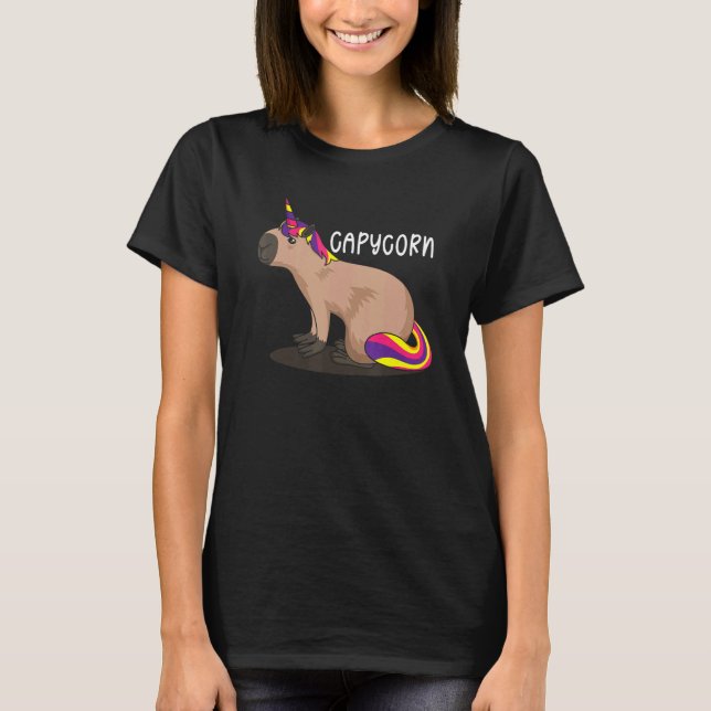 Capycorn Capybara Unicorn Vatten Hog T Shirt (Framsida)