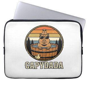 Capydada Capybara Pappa Retro Bastu Vector Design_ Laptop Fodral