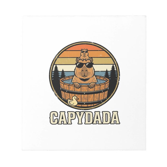 Capydada Capybara Pappa Retro Bastu Vektor Design_ Anteckningsblock (Framsida)