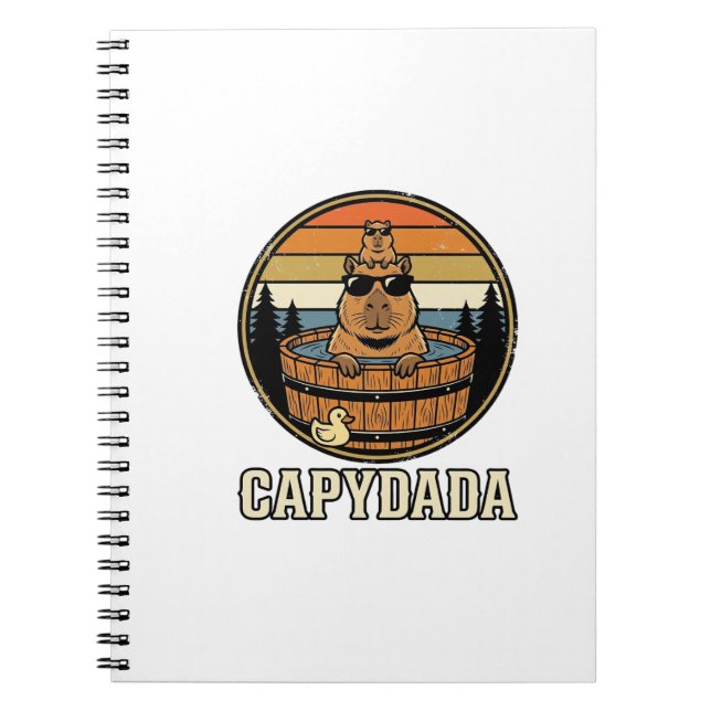 Capydada Capybara Pappa Retro Bastu Vektor Design_ Anteckningsbok (Framsidan)