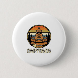 Capydada Capybara Pappa Retro Bastu Vektor Design_ Knapp