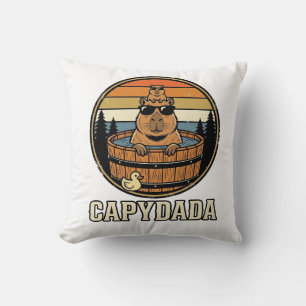 Capydada Capybara Pappa Retro Bastu Vektor Design_ Kudde