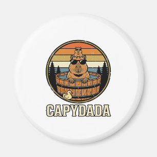 Capydada Capybara Pappa Retro Bastu Vektor Design_ Magnet