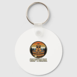 Capydada Capybara Pappa Retro Bastu Vektor Design_ Nyckelring