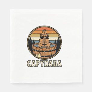 Capydada Capybara Pappa Retro Bastu Vektor Design_ Pappersservett