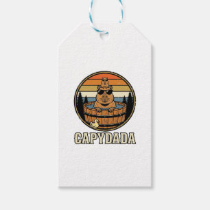 Capydada Capybara Pappa Retro Bastu Vektor Design_ Presentetikett