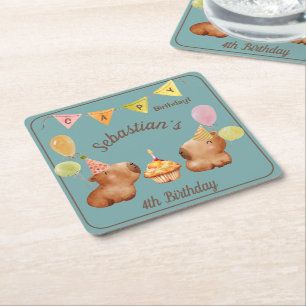 Capys Cutest Birthday Fiesta Underlägg Papper Kvadrat