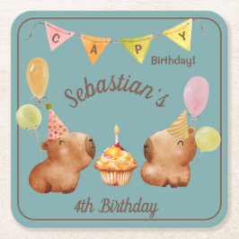 Capys Cutest Birthday Fiesta Underlägg Papper Kvadrat