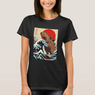 Capyzilla Capybara Japansk Art Retro Rodent Funny T Shirt