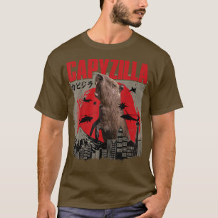 Capyzilla Funny Cute Capybara Art Japansk solnedgå T Shirt
