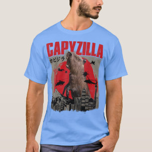 Capyzilla Funny Cute Capybara Art Japansk solnedgå T Shirt