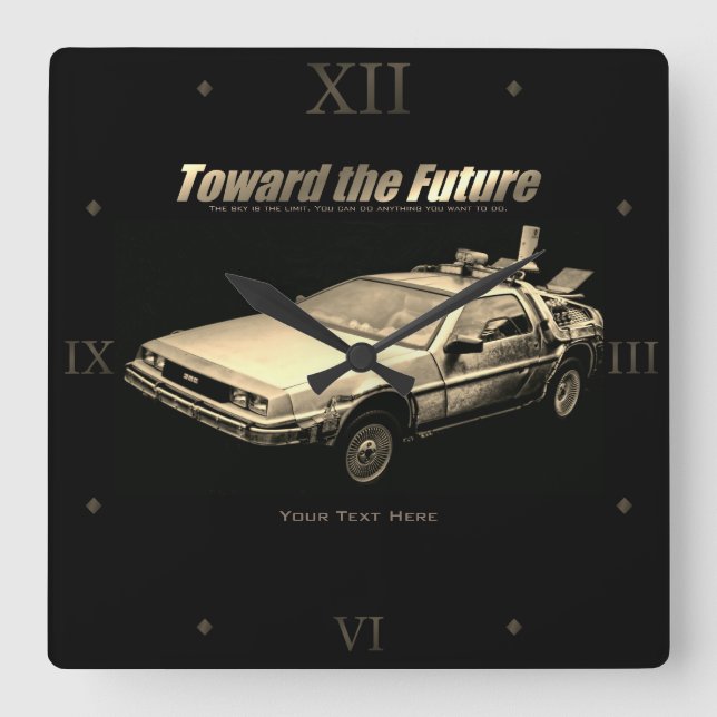 Car：Acrylic Wall Clock Fyrkantig Klocka (Framsida)