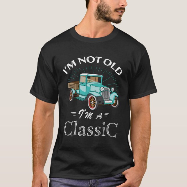 Car Antique Old Lastbil Pappa T Shirt (Framsida)