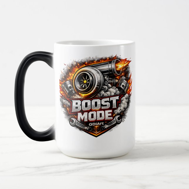 Car - BOOST MODE - GDIArt Design Magisk Mugg (Vänster)