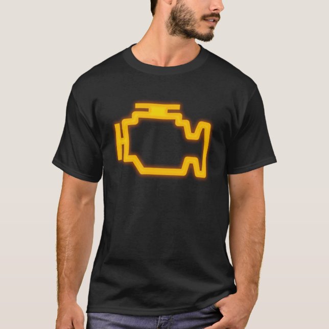 Car Check Engine Light T Shirt (Framsida)