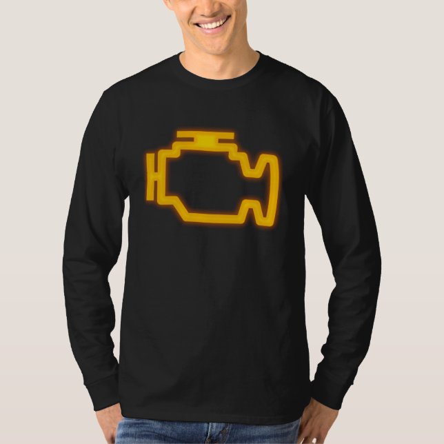 Car Check Engine Light T Shirt (Framsida)