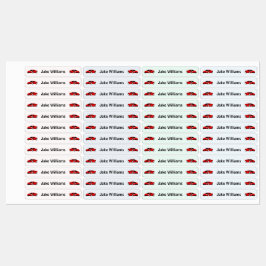 Car Design Kids' Name Clothing School Labels Klistermärke