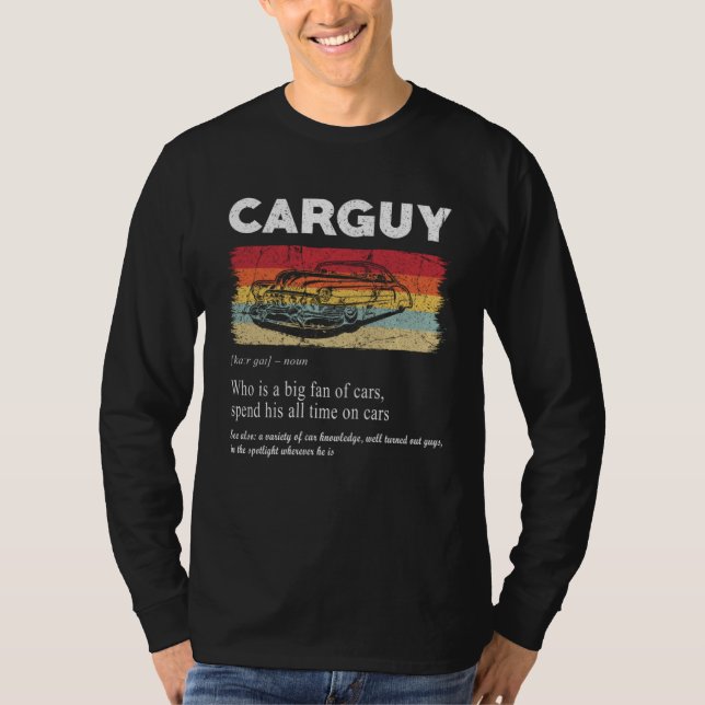 Car Guy Definition Retro Vintage Car T Shirt (Framsida)
