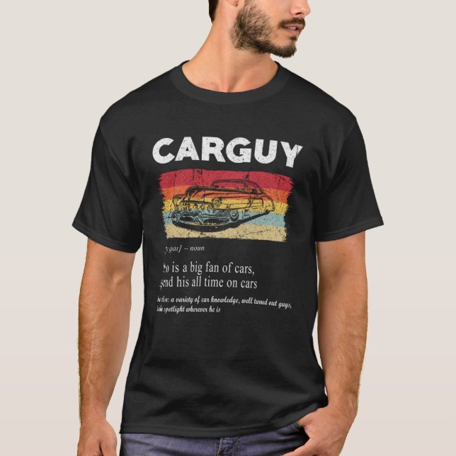 Car Guy Definition Retro Vintage Car T Shirt (Framsida)