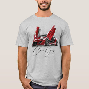 Car Guy Red Tävling Sports Car Supercar Teenager T Shirt