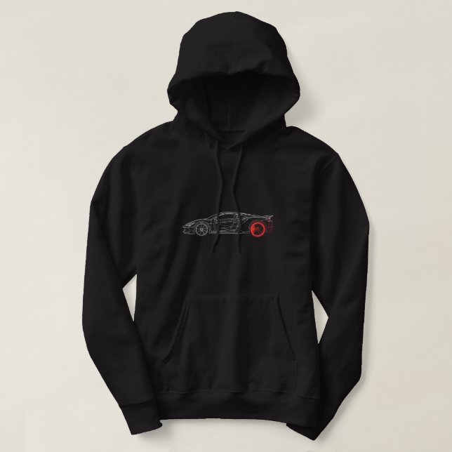 Car Hoodie - Redline Drift: Elektrisk hastighet (Design framsida)