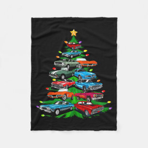 Car Madness julgran -clic Muscle Och Hotrod Fleecefilt