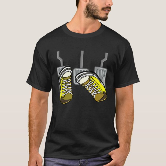 Car  Manual Car Pedals Stick Shift Gearbox Racing T Shirt (Framsida)