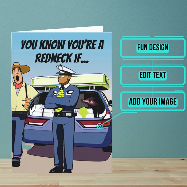 Car Mattress Funny Rednacke Joke Birthday Kort (This card is for that person with a little bit of country in him/her but that's why you love them.)