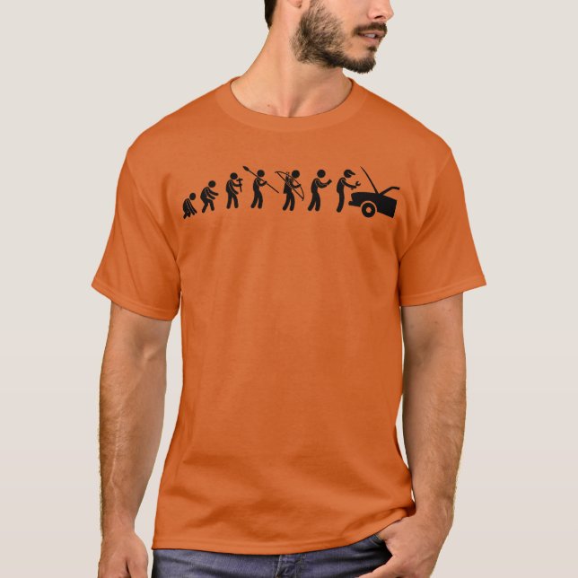 Car Mechanic Evolution friends T Shirt (Framsida)