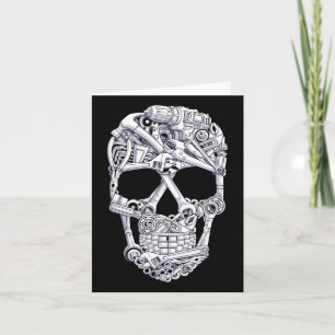 Car Mechanic Verktyg Skull Garage Halloween Costum Kort