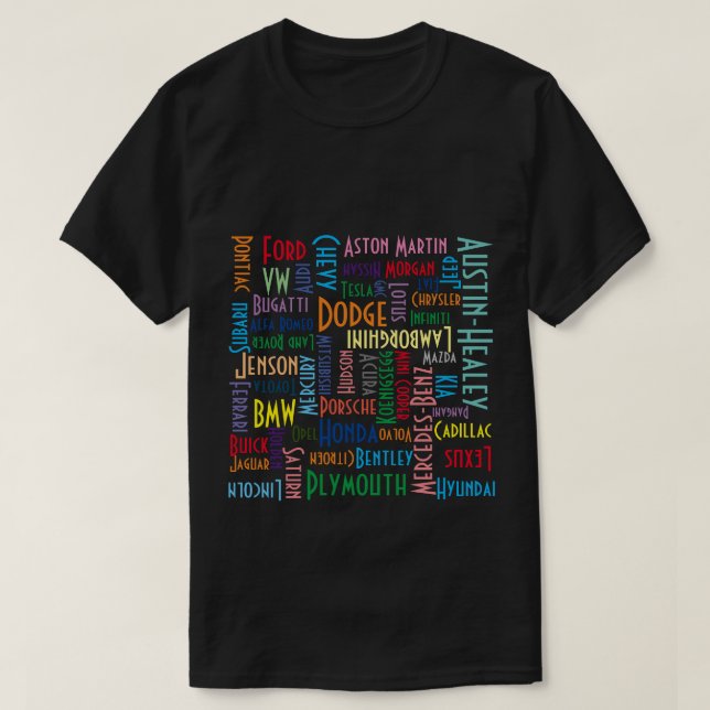 Car Namn Puzzle T-Shirt (Design framsida)