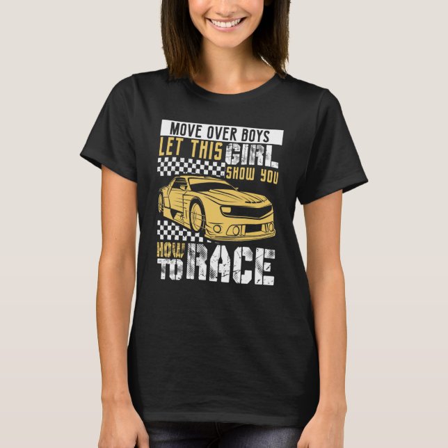 Car Racing Checkered Flag Automobile Female Motor  T Shirt (Framsida)