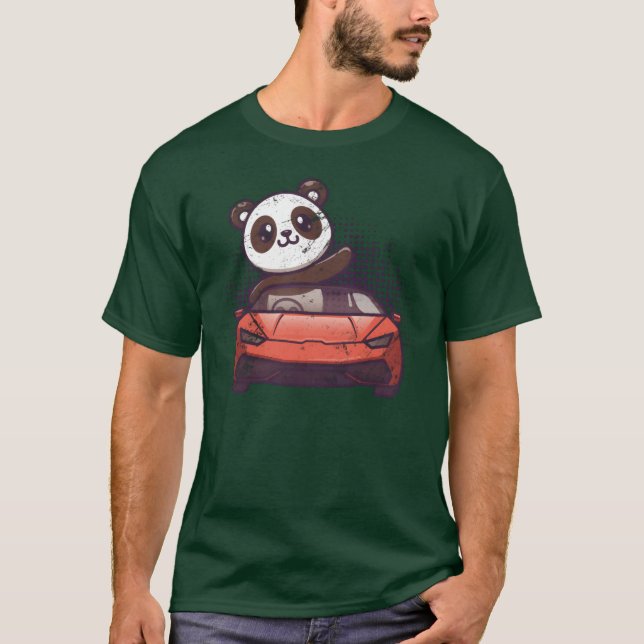 Car Racing Cute Kawaii Racecar Funny Panda Lover g T Shirt (Framsida)