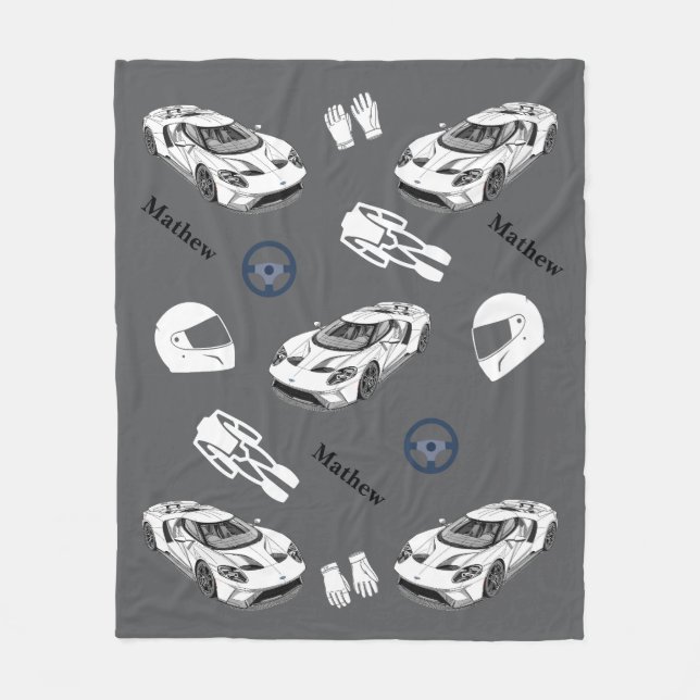 Car racing Fleece Blanket (Framsidan)