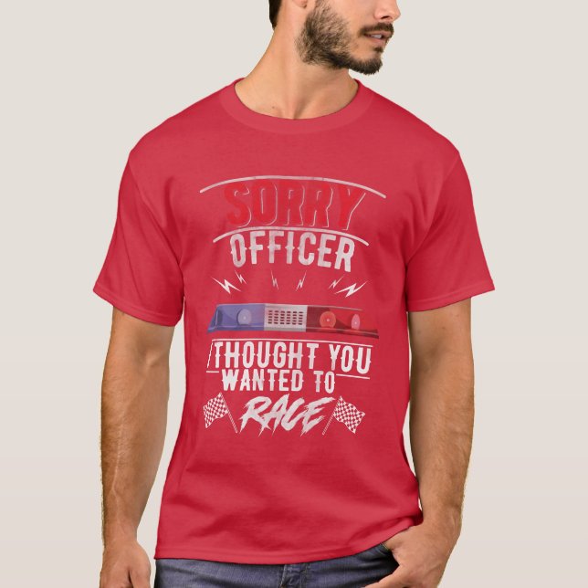 Car Racing Officer Funny Men Drag Race girl T Shirt (Framsida)
