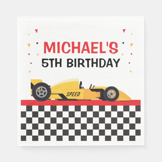 Car Racing Party Pappersservett (Framsidan)