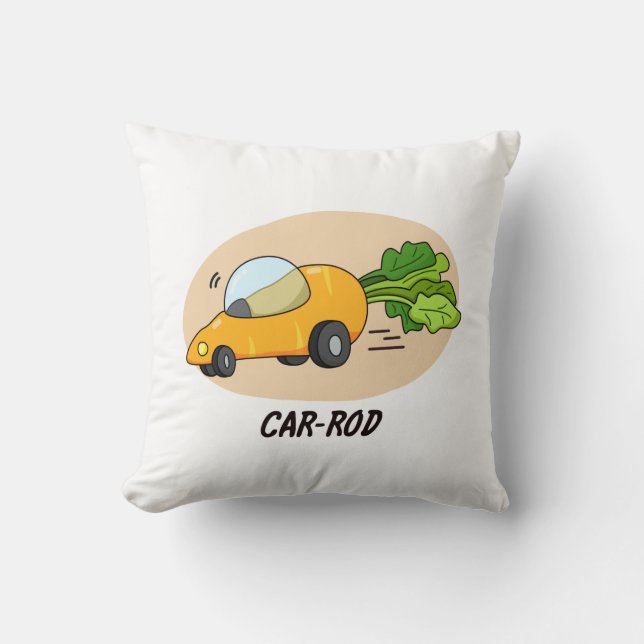 Car-rod Funny Carrot Pun Kudde (Framsida)