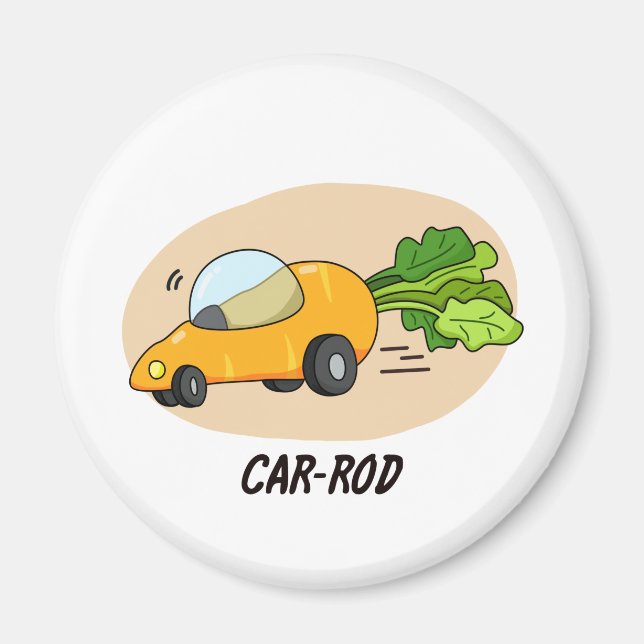 Car-rod Funny Carrot Pun Magnet (Framsidan)